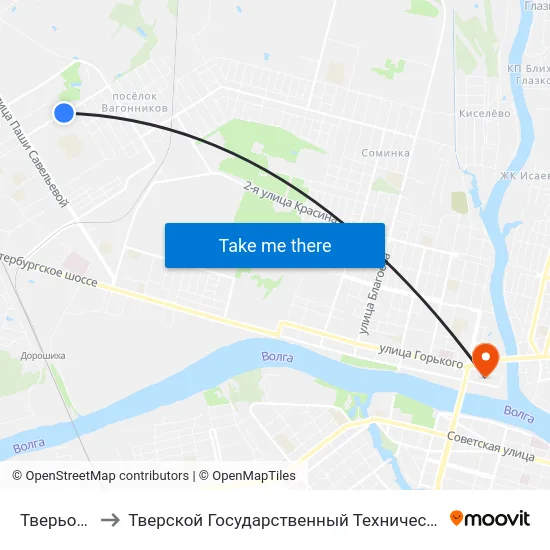 Тверьоблгаз to Тверской Государственный Технический Университет map