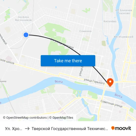 Ул. Хромова to Тверской Государственный Технический Университет map