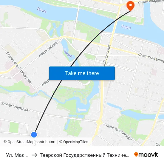 Ул. Макарова to Тверской Государственный Технический Университет map