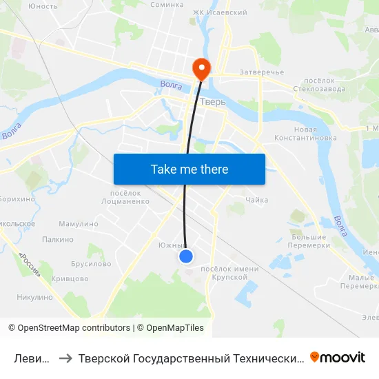 Левитана to Тверской Государственный Технический Университет map