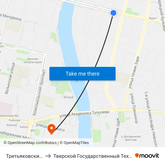 Третьяковский Переулок to Тверской Государственный Технический Университет map