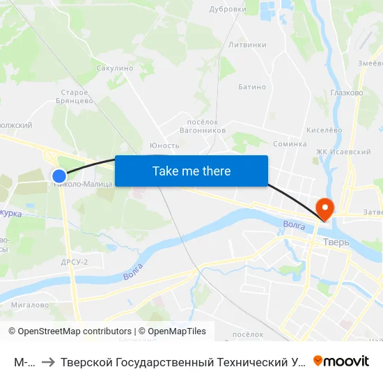 М-10 to Тверской Государственный Технический Университет map