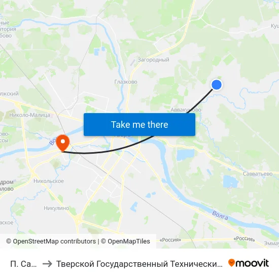 П. Сахарово to Тверской Государственный Технический Университет (Учебный Корпус) map