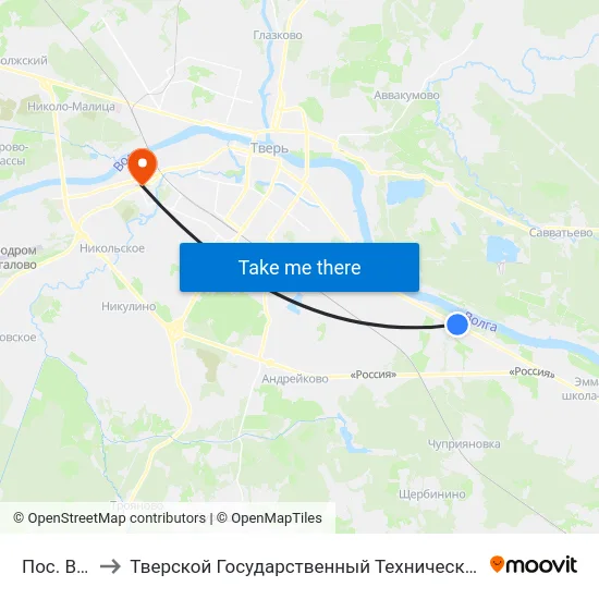 Пос. Власьево to Тверской Государственный Технический Университет (Учебный Корпус) map