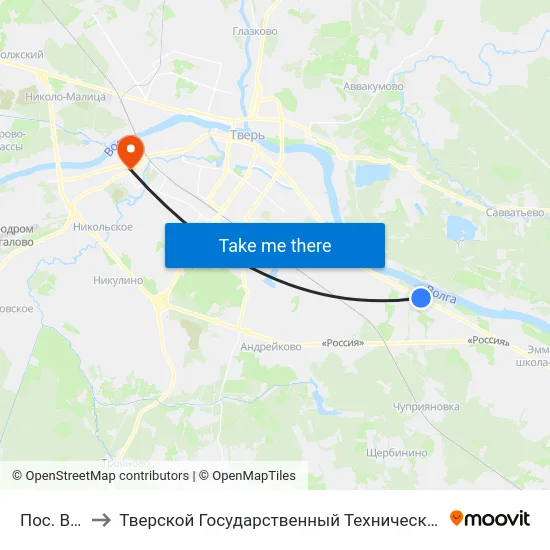 Пос. Власьево to Тверской Государственный Технический Университет (Учебный Корпус) map