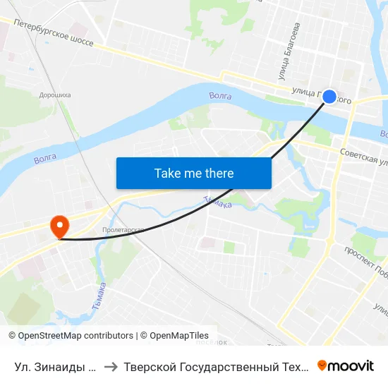 Ул. Зинаиды Конноплянниковой to Тверской Государственный Технический Университет (Учебный Корпус) map