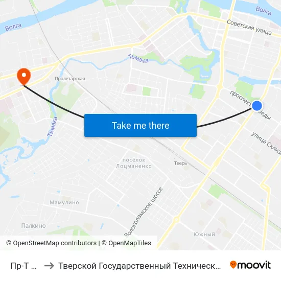 Пр-Т Победы to Тверской Государственный Технический Университет (Учебный Корпус) map