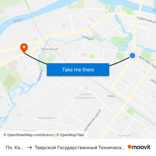 Пл. Капошвара to Тверской Государственный Технический Университет (Учебный Корпус) map