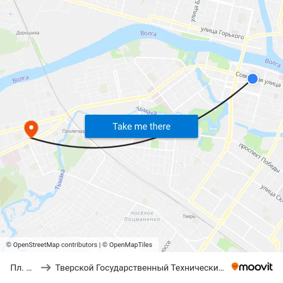 Пл. Ленина to Тверской Государственный Технический Университет (Учебный Корпус) map