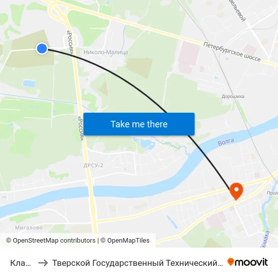 Кладбище to Тверской Государственный Технический Университет (Учебный Корпус) map