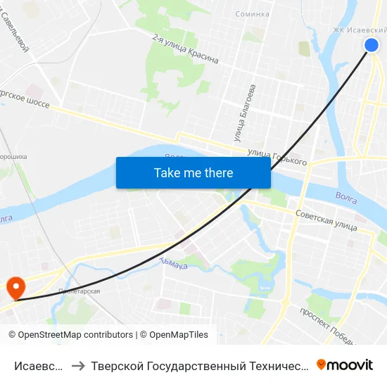 Исаевский Ручей to Тверской Государственный Технический Университет (Учебный Корпус) map