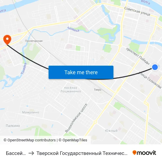 Бассейн Радуга to Тверской Государственный Технический Университет (Учебный Корпус) map