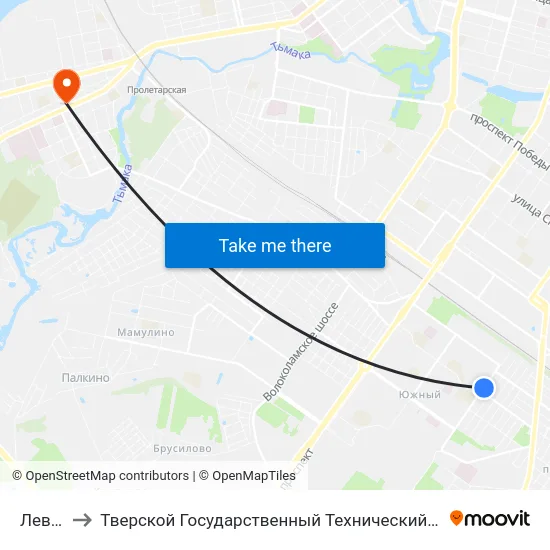 Левитана to Тверской Государственный Технический Университет (Учебный Корпус) map