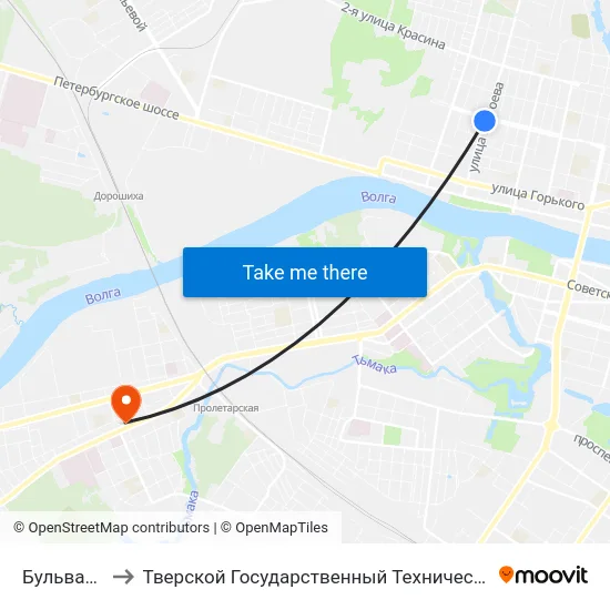 Бульвар Шмидта to Тверской Государственный Технический Университет (Учебный Корпус) map