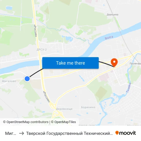 Мигалово to Тверской Государственный Технический Университет (Учебный Корпус) map