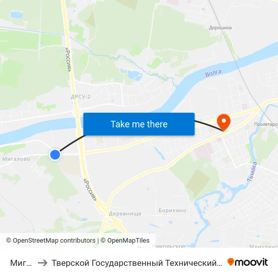 Мигалово to Тверской Государственный Технический Университет (Учебный Корпус) map