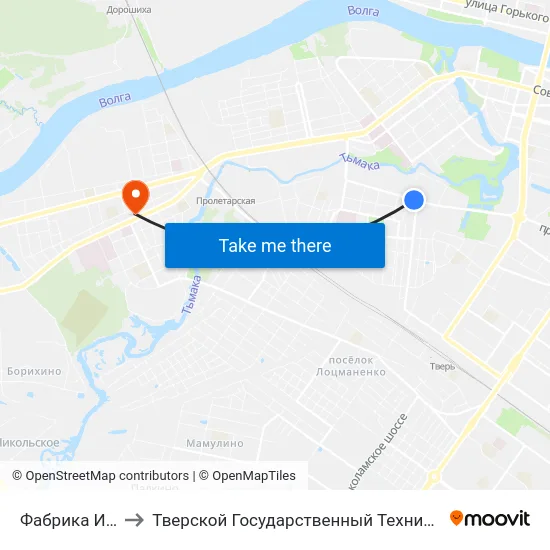 Фабрика Им. Вагжанова to Тверской Государственный Технический Университет (Учебный Корпус) map