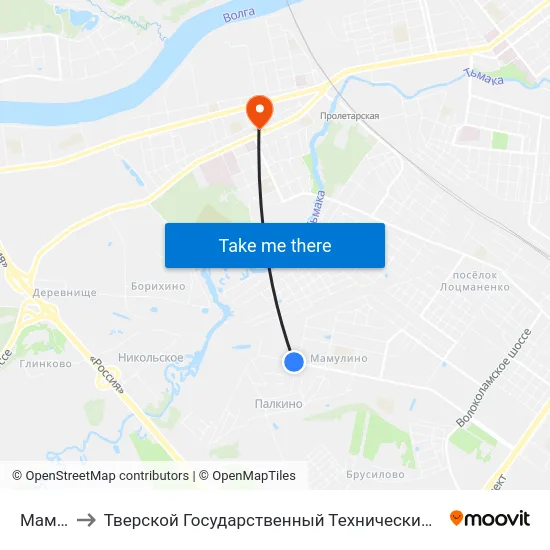 Мамулино to Тверской Государственный Технический Университет (Учебный Корпус) map