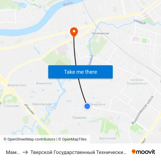 Мамулино to Тверской Государственный Технический Университет (Учебный Корпус) map
