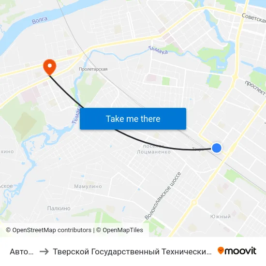 Автовокзал to Тверской Государственный Технический Университет (Учебный Корпус) map