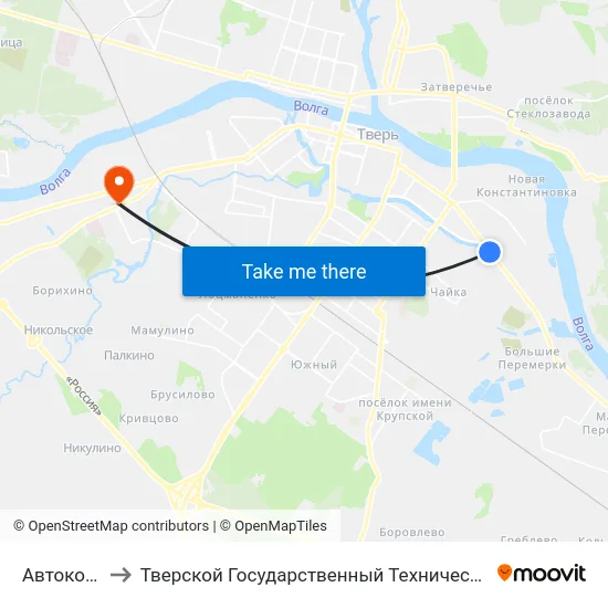 Автокооператив to Тверской Государственный Технический Университет (Учебный Корпус) map