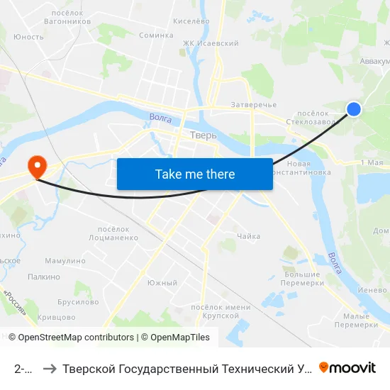 2-Й Км to Тверской Государственный Технический Университет (Учебный Корпус) map