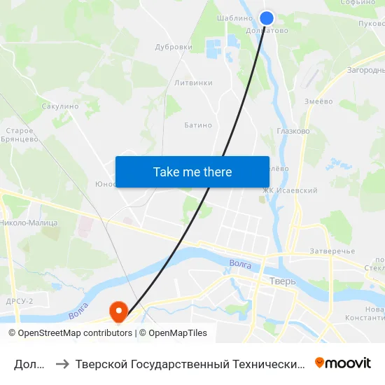 Долматово to Тверской Государственный Технический Университет (Учебный Корпус) map