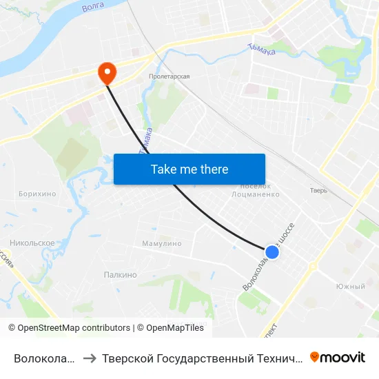 Волоколамское Шоссе to Тверской Государственный Технический Университет (Учебный Корпус) map