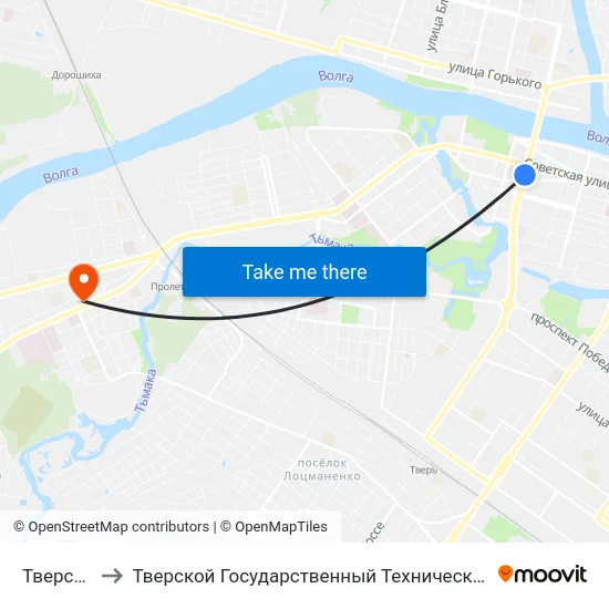 Тверской Пр-Т to Тверской Государственный Технический Университет (Учебный Корпус) map