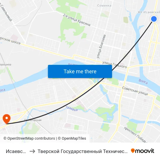 Исаевский Ручей to Тверской Государственный Технический Университет (Учебный Корпус) map
