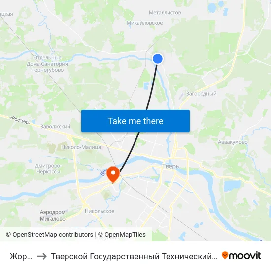 Жорновка to Тверской Государственный Технический Университет (Учебный Корпус) map