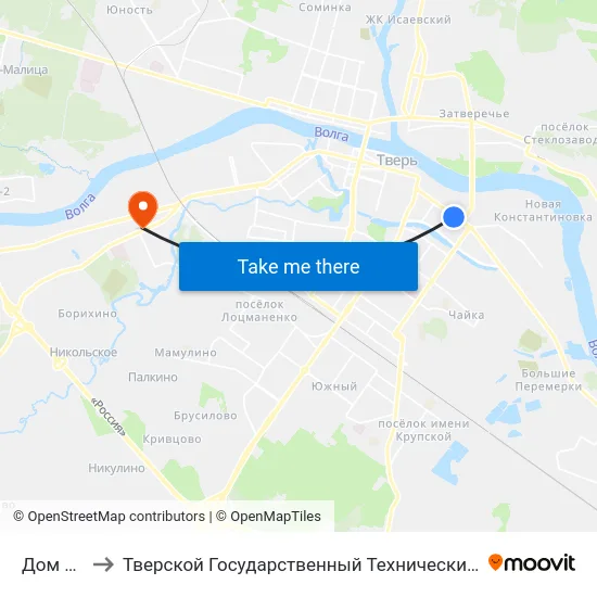 Дом Союзов to Тверской Государственный Технический Университет (Учебный Корпус) map