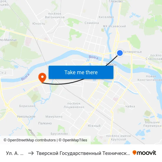 Ул. А. Невского to Тверской Государственный Технический Университет (Учебный Корпус) map
