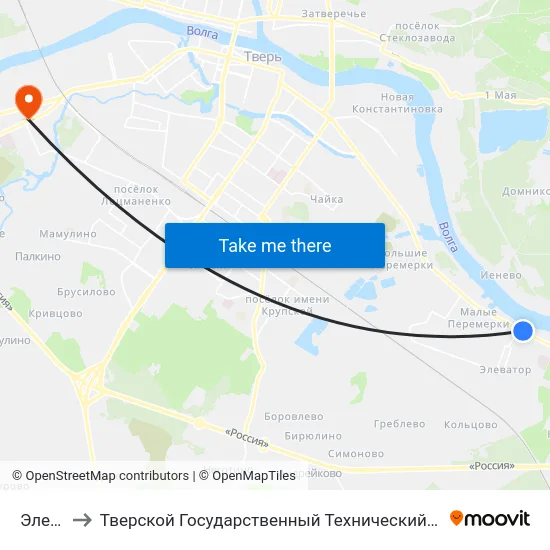 Элеватор to Тверской Государственный Технический Университет (Учебный Корпус) map