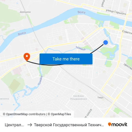 Центральный Рынок to Тверской Государственный Технический Университет (Учебный Корпус) map