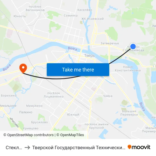 Стеклозавод to Тверской Государственный Технический Университет (Учебный Корпус) map