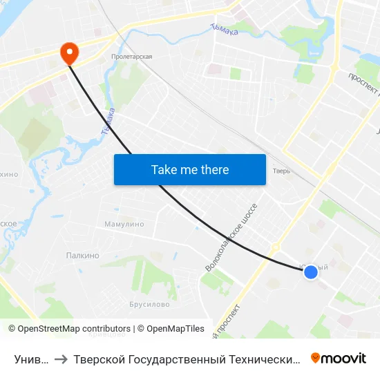 Униварсам to Тверской Государственный Технический Университет (Учебный Корпус) map