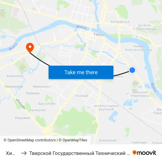 Химпром to Тверской Государственный Технический Университет (Учебный Корпус) map