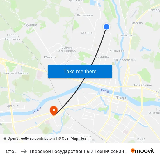 Столовая to Тверской Государственный Технический Университет (Учебный Корпус) map