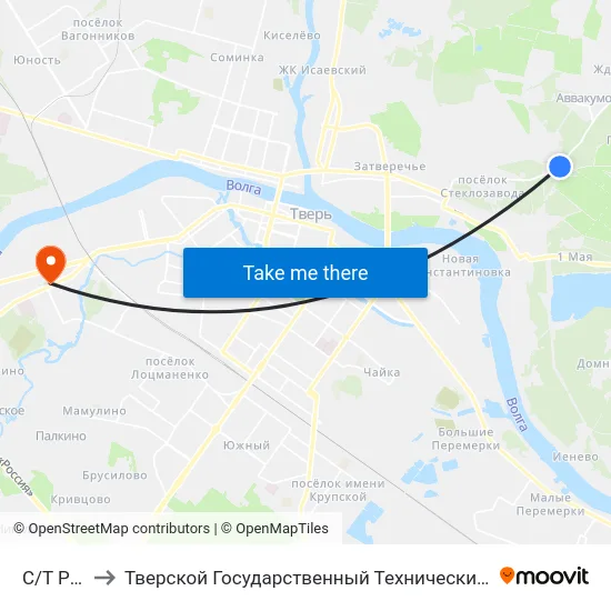 С/Т Рябинки to Тверской Государственный Технический Университет (Учебный Корпус) map