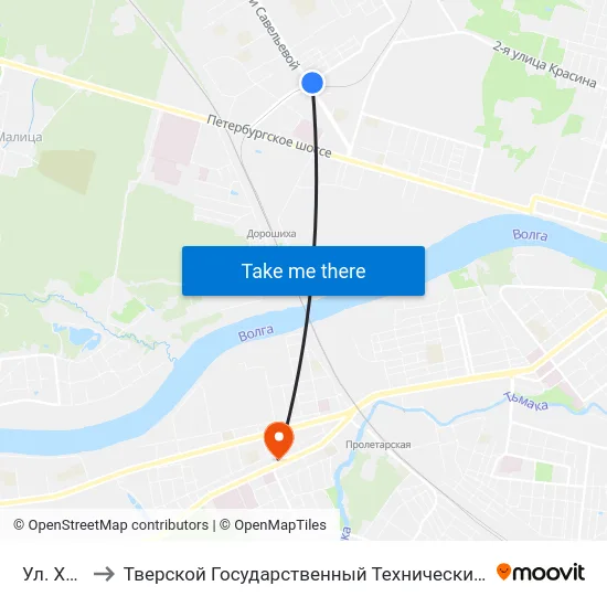 Ул. Хромова to Тверской Государственный Технический Университет (Учебный Корпус) map