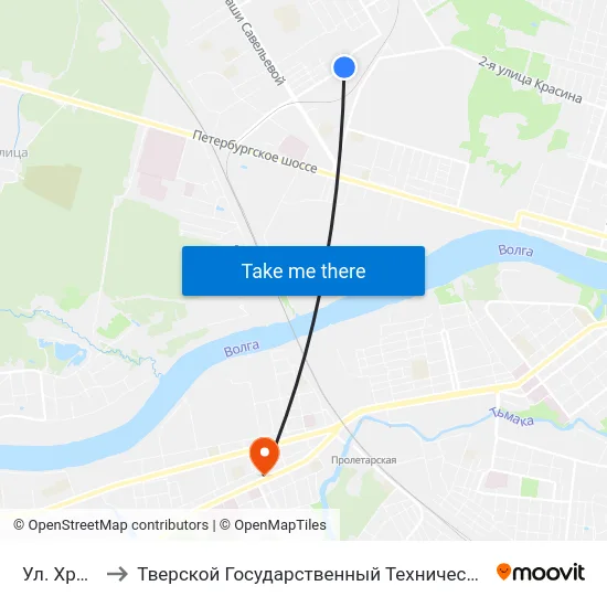 Ул. Хромова, 25 to Тверской Государственный Технический Университет (Учебный Корпус) map