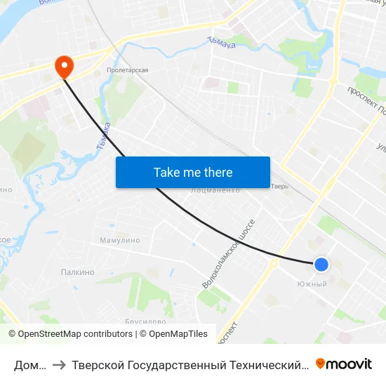 Дом Быта to Тверской Государственный Технический Университет (Учебный Корпус) map