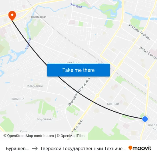 Бурашевское Шоссе to Тверской Государственный Технический Университет (Учебный Корпус) map