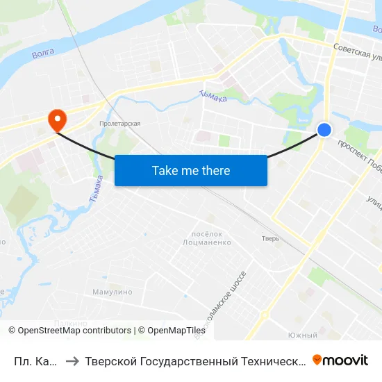 Пл. Капошвара to Тверской Государственный Технический Университет (Учебный Корпус) map