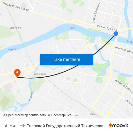 А. Никитина to Тверской Государственный Технический Университет (Учебный Корпус) map