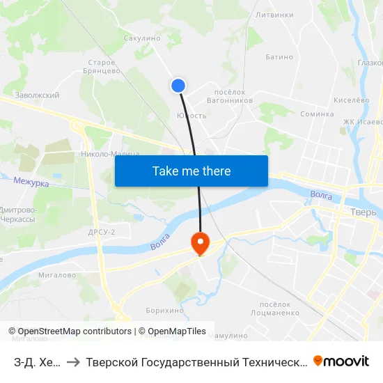 З-Д. Хеппиленд to Тверской Государственный Технический Университет (Учебный Корпус) map