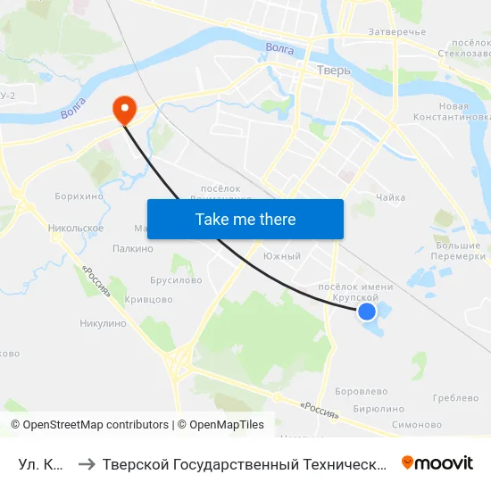 Ул. Конечная to Тверской Государственный Технический Университет (Учебный Корпус) map
