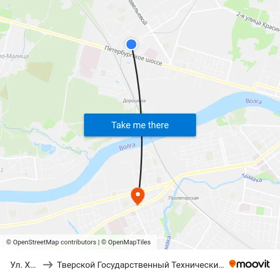Ул. Хромова to Тверской Государственный Технический Университет (Учебный Корпус) map