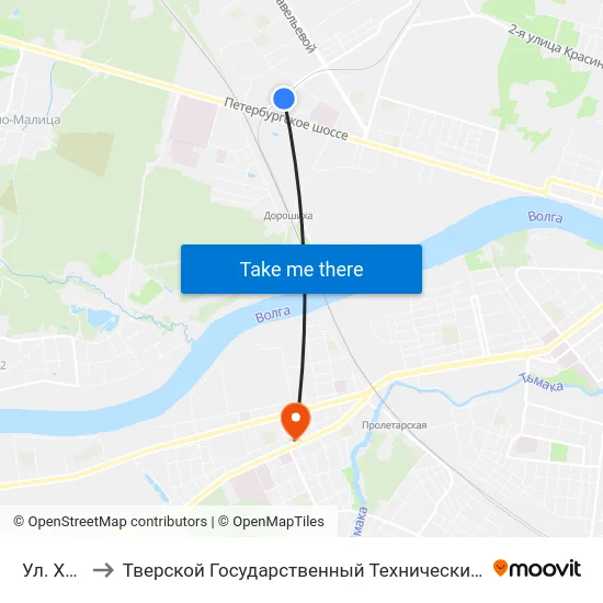 Ул. Хромова to Тверской Государственный Технический Университет (Учебный Корпус) map